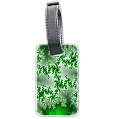 Green Fractal Background Luggage Tags (two Sides) by Simbadda