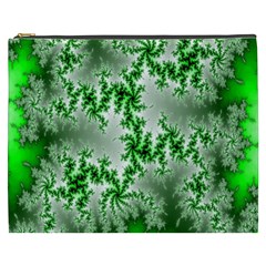 Green Fractal Background Cosmetic Bag (xxxl)  by Simbadda