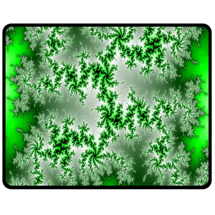 Green Fractal Background Double Sided Fleece Blanket (Medium) 