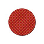 Abstract Seamless Floral Pattern Rubber Coaster (Round)  Front