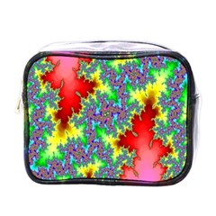 Colored Fractal Background Mini Toiletries Bags by Simbadda