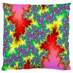 Colored Fractal Background Large Cushion Case (two Sides) by Simbadda
