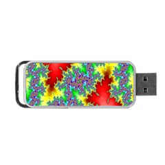 Colored Fractal Background Portable Usb Flash (two Sides) by Simbadda