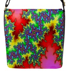 Colored Fractal Background Flap Messenger Bag (s) by Simbadda