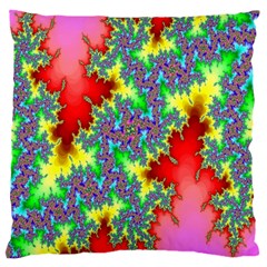 Colored Fractal Background Large Flano Cushion Case (one Side) by Simbadda