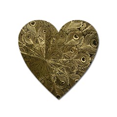 Peacock Metal Tray Heart Magnet by Simbadda