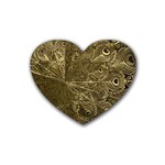 Peacock Metal Tray Heart Coaster (4 pack)  Front