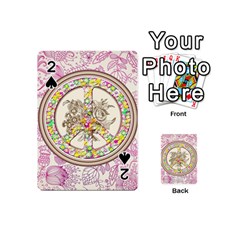 Peace Logo Floral Pattern Playing Cards 54 (mini)  by Simbadda