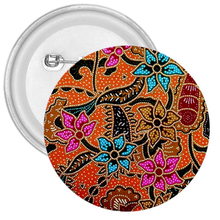 Colorful The Beautiful Of Art Indonesian Batik Pattern 3  Buttons