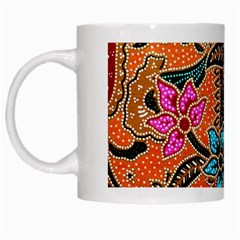 Colorful The Beautiful Of Art Indonesian Batik Pattern White Mugs by Simbadda