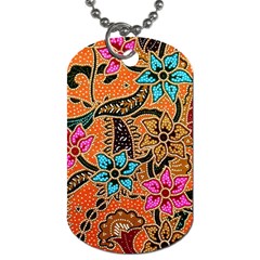 Colorful The Beautiful Of Art Indonesian Batik Pattern Dog Tag (two Sides) by Simbadda