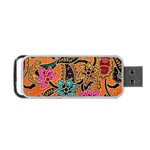 Colorful The Beautiful Of Art Indonesian Batik Pattern Portable USB Flash (Two Sides) Front