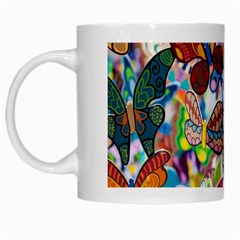 Color Butterfly Texture White Mugs by Simbadda