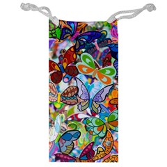 Color Butterfly Texture Jewelry Bag by Simbadda