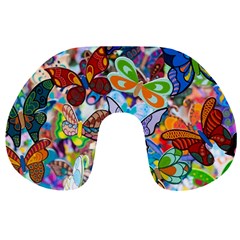 Color Butterfly Texture Travel Neck Pillows by Simbadda