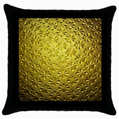 Patterns Gold Textures Throw Pillow Case (black) by Simbadda