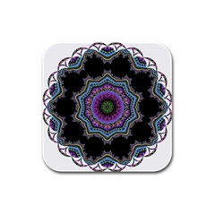 Fractal Lace Rubber Square Coaster (4 Pack)  by Simbadda