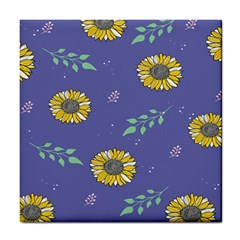 Floral Flower Rose Sunflower Star Leaf Pink Green Blue Yelllow Tile Coasters by Alisyart