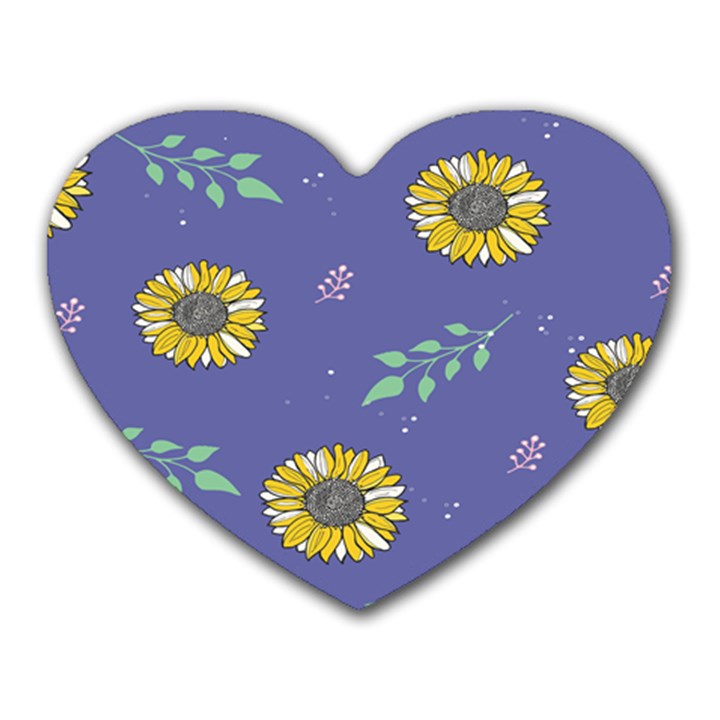 Floral Flower Rose Sunflower Star Leaf Pink Green Blue Yelllow Heart Mousepads