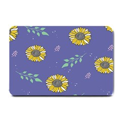 Floral Flower Rose Sunflower Star Leaf Pink Green Blue Yelllow Small Doormat  by Alisyart