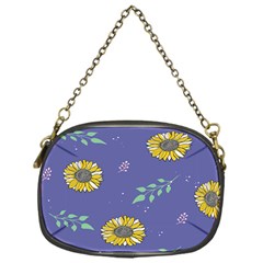 Floral Flower Rose Sunflower Star Leaf Pink Green Blue Yelllow Chain Purses (one Side) 