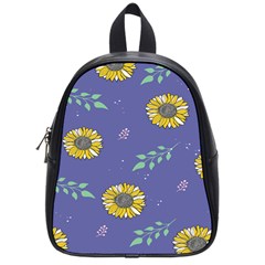 Floral Flower Rose Sunflower Star Leaf Pink Green Blue Yelllow School Bags (small) 