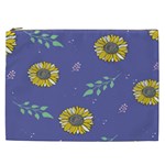 Floral Flower Rose Sunflower Star Leaf Pink Green Blue Yelllow Cosmetic Bag (XXL)  Front