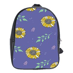 Floral Flower Rose Sunflower Star Leaf Pink Green Blue Yelllow School Bags (xl)  by Alisyart