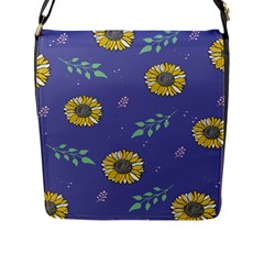 Floral Flower Rose Sunflower Star Leaf Pink Green Blue Yelllow Flap Messenger Bag (l)  by Alisyart
