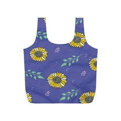 Floral Flower Rose Sunflower Star Leaf Pink Green Blue Yelllow Full Print Recycle Bags (s)  by Alisyart