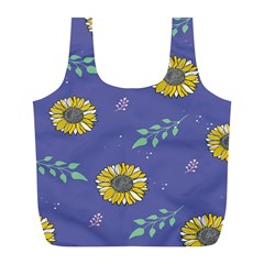 Floral Flower Rose Sunflower Star Leaf Pink Green Blue Yelllow Full Print Recycle Bags (l)  by Alisyart