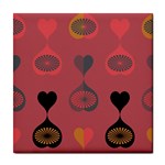 Heart Love Fan Circle Pink Blue Black Orange Tile Coasters Front