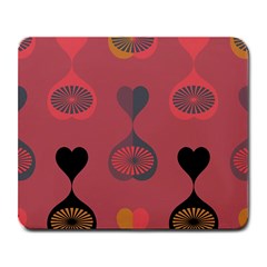 Heart Love Fan Circle Pink Blue Black Orange Large Mousepads