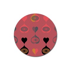 Heart Love Fan Circle Pink Blue Black Orange Magnet 3  (round)