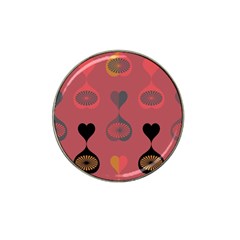 Heart Love Fan Circle Pink Blue Black Orange Hat Clip Ball Marker (4 Pack)