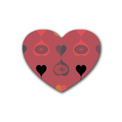 Heart Love Fan Circle Pink Blue Black Orange Heart Coaster (4 Pack) 