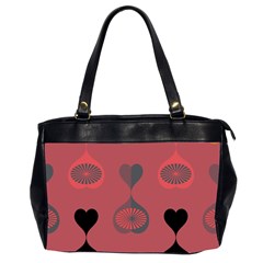 Heart Love Fan Circle Pink Blue Black Orange Office Handbags (2 Sides)  by Alisyart