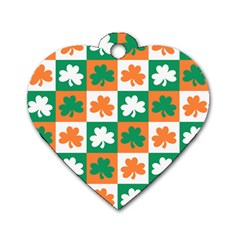 Ireland Leaf Vegetables Green Orange White Dog Tag Heart (two Sides)