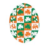 Ireland Leaf Vegetables Green Orange White Oval Filigree Ornament (Two Sides) Front