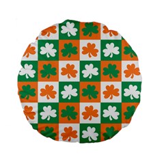 Ireland Leaf Vegetables Green Orange White Standard 15  Premium Flano Round Cushions