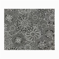 Flower Floral Rose Sunflower Black White Small Glasses Cloth (2-side) by Alisyart