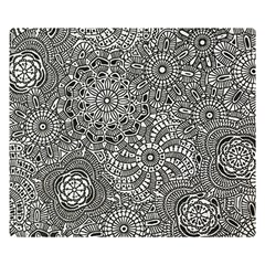 Flower Floral Rose Sunflower Black White Double Sided Flano Blanket (small)  by Alisyart