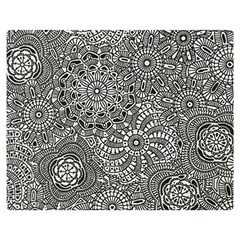 Flower Floral Rose Sunflower Black White Double Sided Flano Blanket (medium) 