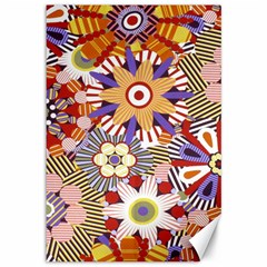 Flower Floral Sunflower Rainbow Frame Canvas 12  X 18   by Alisyart