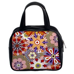 Flower Floral Sunflower Rainbow Frame Classic Handbags (2 Sides)