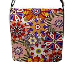 Flower Floral Sunflower Rainbow Frame Flap Messenger Bag (l) 