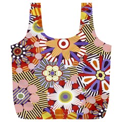 Flower Floral Sunflower Rainbow Frame Full Print Recycle Bags (l)  by Alisyart