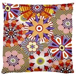 Flower Floral Sunflower Rainbow Frame Large Flano Cushion Case (One Side) Front