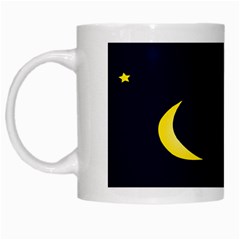 Moon Dark Night Blue Sky Full Stars Light Yellow White Mugs by Alisyart