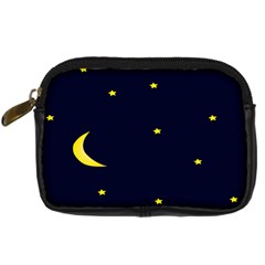 Moon Dark Night Blue Sky Full Stars Light Yellow Digital Camera Cases